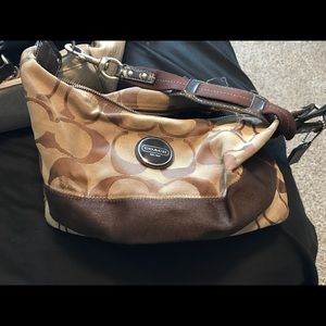 Brown tan coach purse